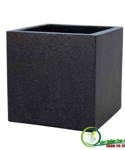 CHẬU ĐÁ MÀI VUÔNG ĐEN 40CM