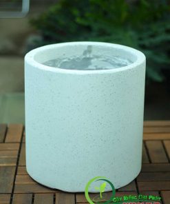 CHẬU ĐÁ MÀI TRỤ TRÒN TRẮNG PHI 30