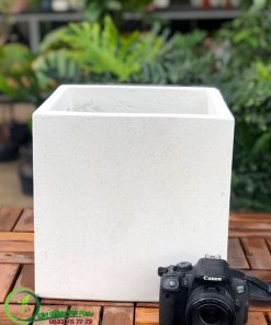 CHẬU ĐÁ MÀI VUÔNG TRẮNG 30CM